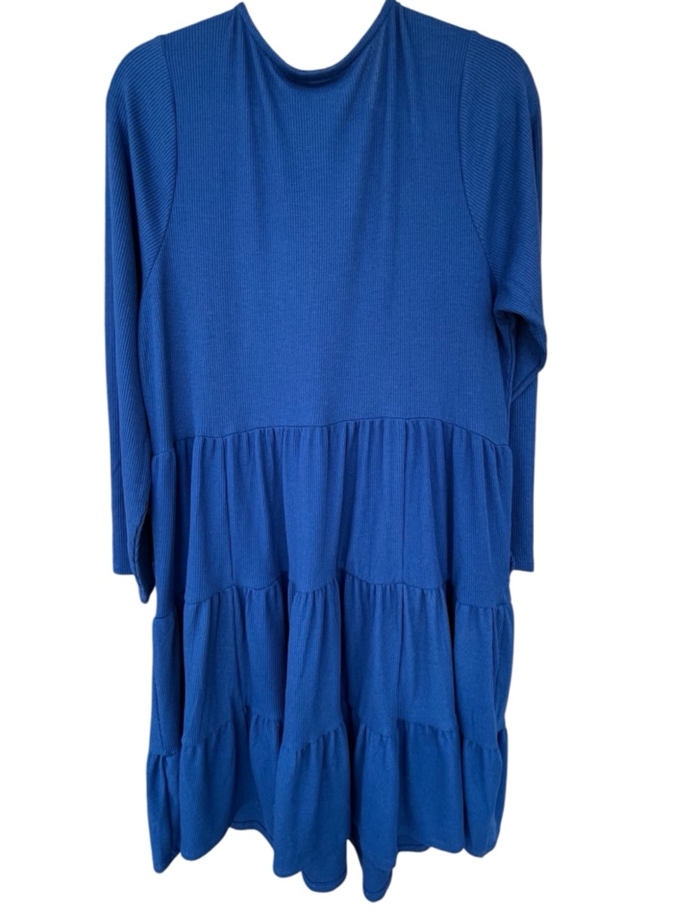 TORRID Skater Tiered Mini Dress Royal Blue V Neck Long Sleeve Pockets Size 2X - Picture 7 of 11